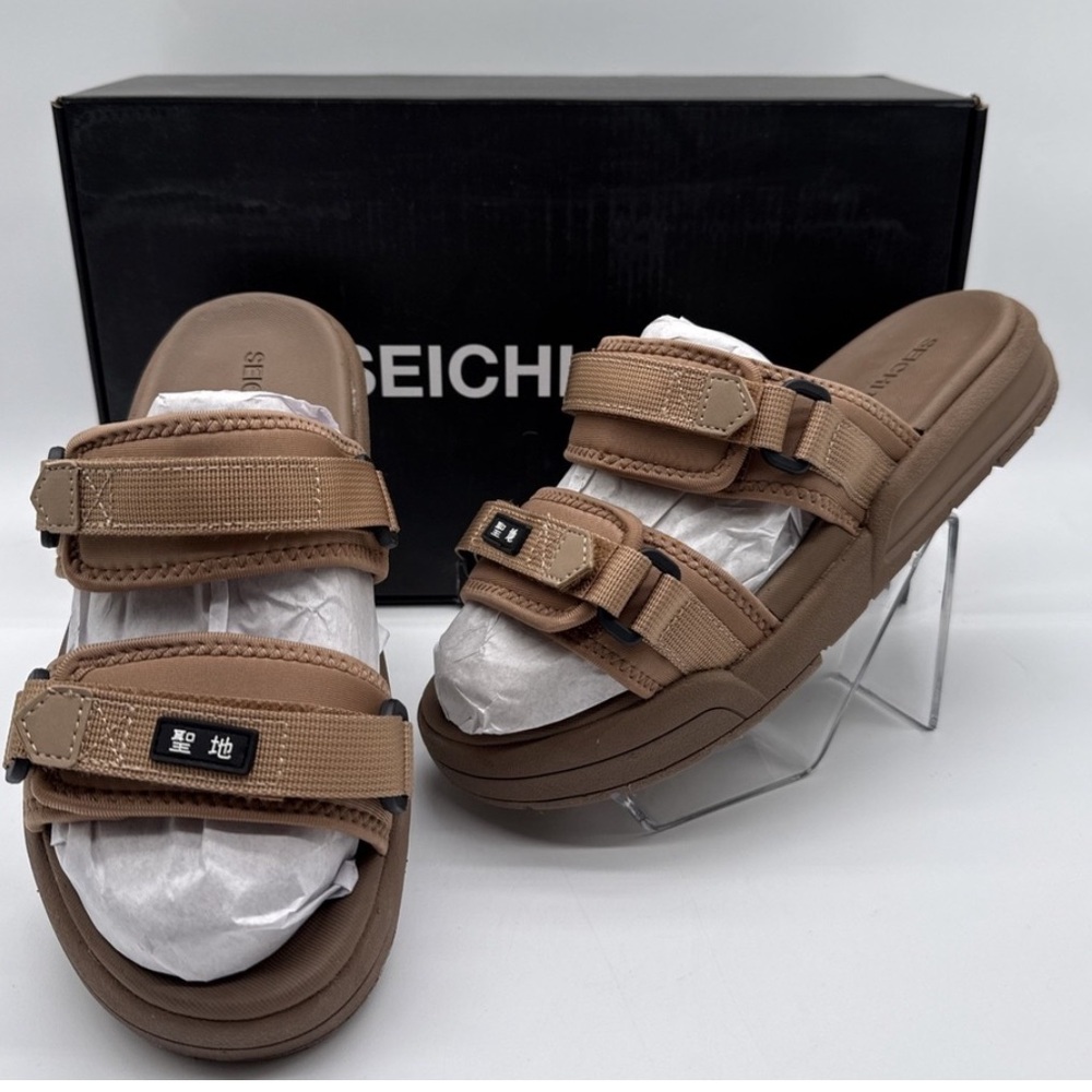 SEICHI YOROI V2 TAN‎ Slide Sandals with Buckle Straps SIZE US10 Euro 43
